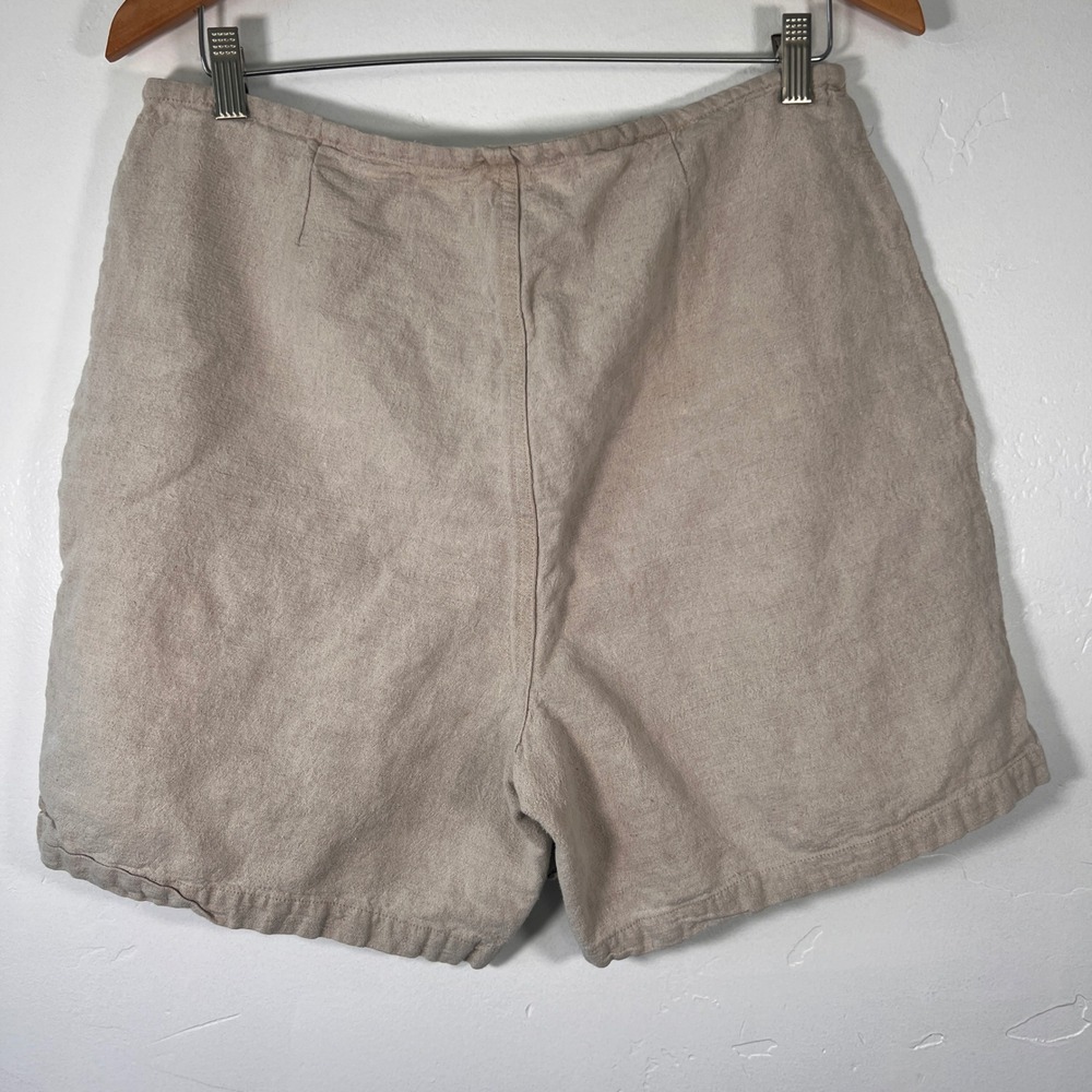 Cherokee Skort Women 16 Beige Linen Cotton Button Front Mini Skirt Vintage - Picture 3 of 11